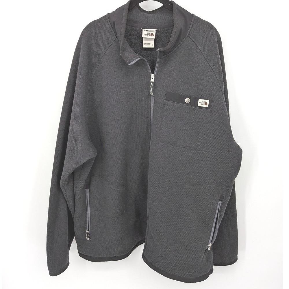 The North‎ Face Fleece Jacket Mens XXL Black Full Zip Gordon Lyons Gorpcore